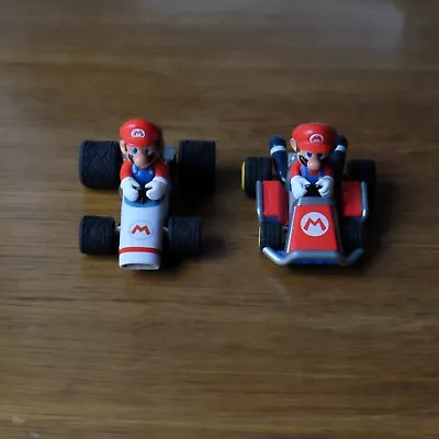 Mario Bros Kart DS Toy Car 2x Action Figures Pull & Speed Kart Vehicle Gift Kids • £10.95