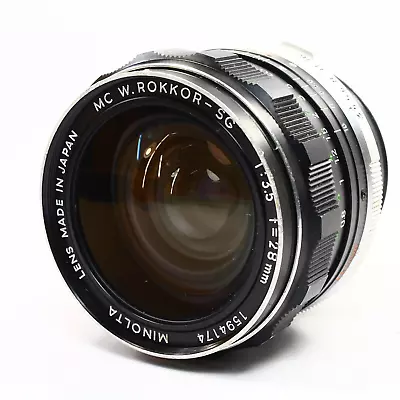 Vintage 1970 Minolta MC Rokkor-SG 28mm/3.5  Wide Angle Lens ● 30 DAY WARRANTY • $122.50