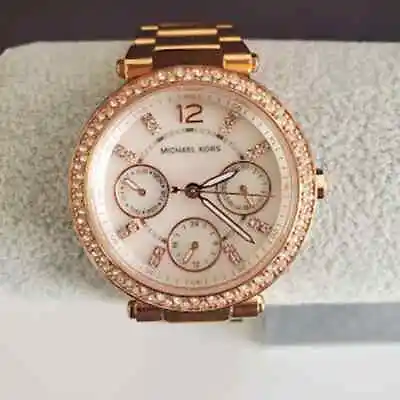 Michael Kors Women's Parker Rose Gold Quartz Watch MK5616 33mm Fresh Battery • $49