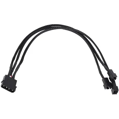 Phobya Adapter Cable 4-Pin Molex To 3-Pin (5V/7V/9V) 30cm Sleeved Black • $12.50
