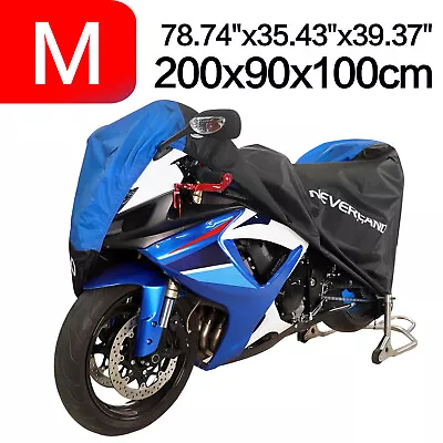 Blue Motorcycle Cover Scooter Waterproof Outdoor Rain Dust UV Protector Medium • $18.59