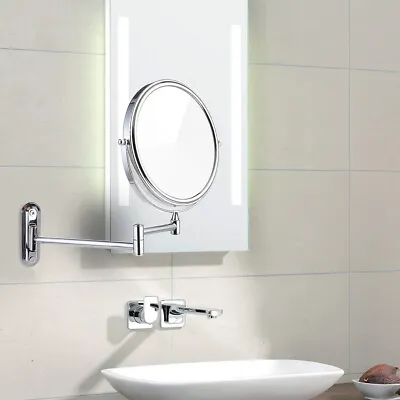 360° Rotating Bathroom Vanity Shaving Mirror 8 Inch W/5X Make Up Magnifying Side • £18.98