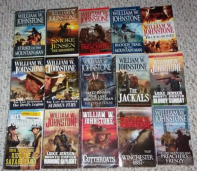 15 William W. Johnstone  & J A Johnstone Western Paperback Books • $12.99