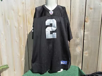 Reebok Oakland Raiders NFL On Field JaMarcus Russell #2 Black Jersey Size 3XL 60 • $40