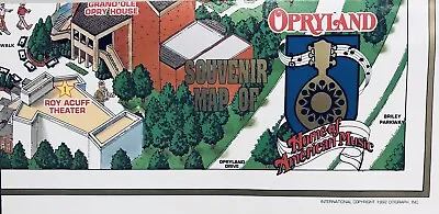 1992 Opryland USA Vintage Theme Park Souvenir Map Nashville TN • $39.95