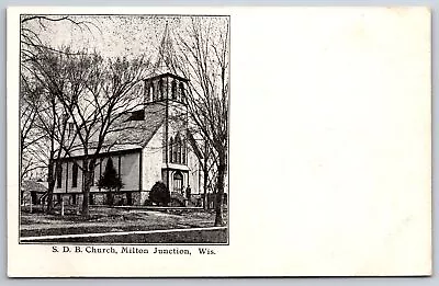 Milton Junction Wisconsin~SDB Seventh Day Baptist Church~c1905 B&W Postcard • $13