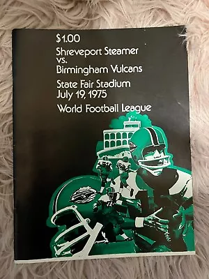 1974 Birmingham Vulcans Versus Shreveport Steamer Game Program • $19.99