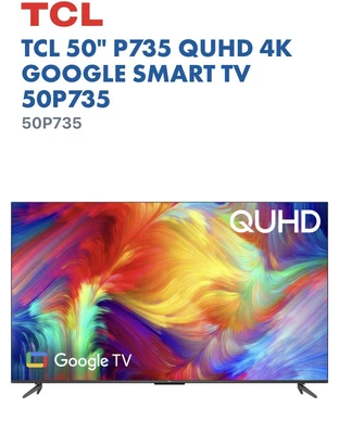 $490 • Buy TCL 50  P735 QUHD 4K GOOGLE SMART TV 50P735 Brand New 3 Year Warranty Sale $$