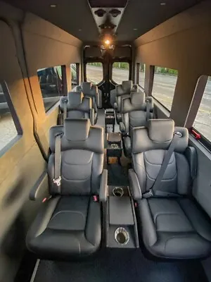 6 Black Leather Captain Chairs (Bucket Seats) For Commuter Vans • $2000