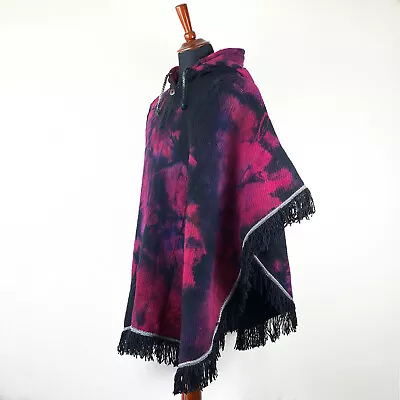 Llama Wool Mens Unisex South American Poncho Cape Coat Jacket Cloak Abstract • $89.95