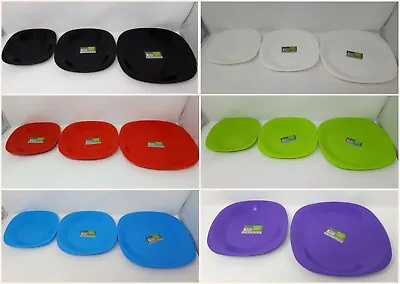 Premium Quality Eco Plastic Plates 27cm 23cm 19cm Pastel Colour Party Picnic New • £5.38