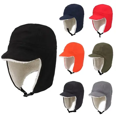 Skull Cap With Ear Flaps Winter Windproof Soft Warm Polar Fleece Beanie Hats • $13.54