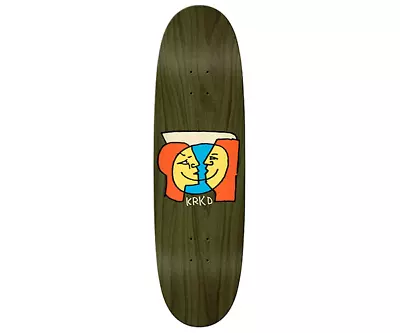 Krooked Mark Gonzales Moonsmile Olive 9.1 Symmetrical Egg Skateboard Deck • $75