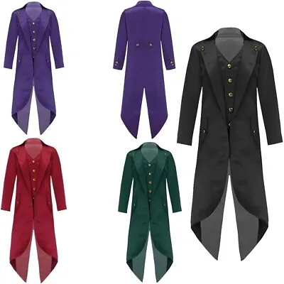 Boys Girls Renaissance Steampunk Tailcoat Jackets Medieval Victorian Frock Coat • $18.21