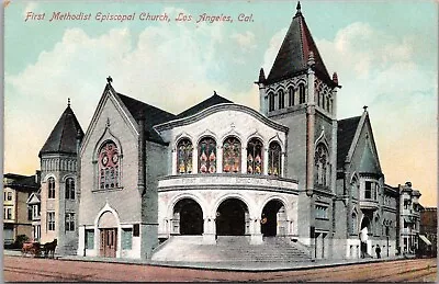 C1910s LOS ANGELES Calif. Postcard  First Methodist Episcopal Church  CHARLTON • £5.06