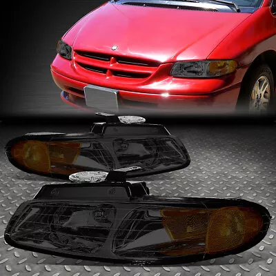 For 96-00 Grand Caravan Town&country Smoked Housing Amber Corner Headlight Lamps • $49.50