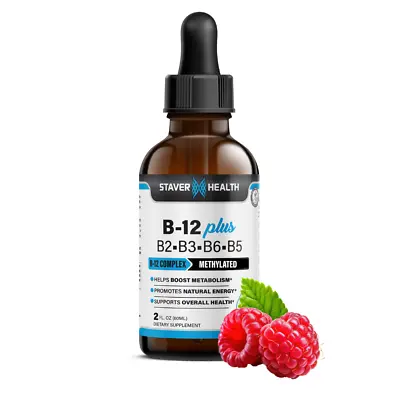 B-12 Plus B2 B3 B6 B5 Vitamin B12 Liquid Vitamin B12 Complex Methylated • $19.98