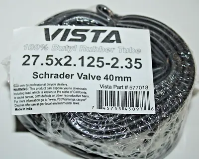 27.5x2.125-2.35  Vista MTB Bike Inner Tube 40mm Schrader Valve A/V Free Shipper! • $6.74