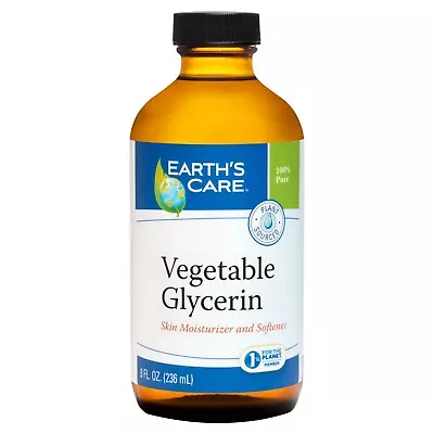 Earth's Care Pure Vegetable Glycerin USP Grade 8 FL OZ Exp. 05/27 • $13.06