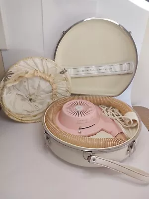 General Electric Bonnet Hair Dryer Vintage Original Walk Around Pink W Case  • $50