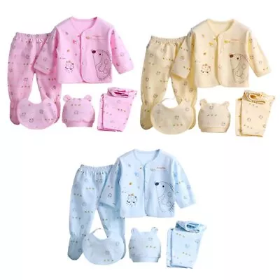 5pcs Newborn Baby Boy Girl T-shirt Tops Pants Cartoon Outfits Set Clothes 0-3M • $20.99