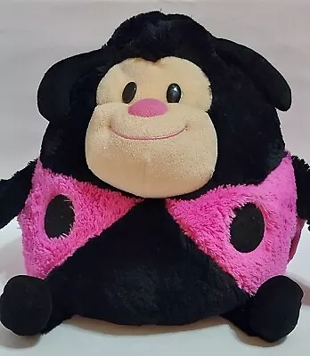 Vintage Mushable Pot Bellies Pink Black Ladybug Plush Stuffed Animal 14” Tall • $14.99