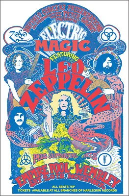 $12.99 • Buy LED ZEPPELIN Empire Pool Wembley 1971 Concert Poster