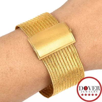 ZOLOTAS 22K Yellow Gold Greek Wide Mesh Wrap Bracelet 58 0 Grams NR • $1.55