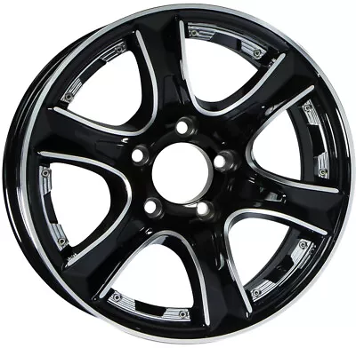 2-Pack Aluminum Trailer Wheels 15X6 15 X 6 5 Lug 4.5 Center Thoroughbred Black • $162.97