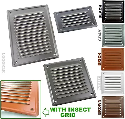 £3.97 • Buy Metal Louvre Air Vent Grille Cover Metal Duct Ventilation White Brown Black Gray