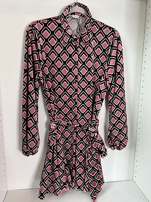 Zara Bnwot 70s Style Pattern Medium 10-12 Short Dress Belted  • £12