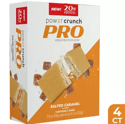 Power Crunch PRO Salted Caramel High Protein Bar 20g Protein 2 Oz 4 Ct • $11.99