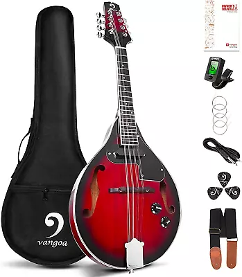 Mandolin A Style Acoustic Electric Mandolins Instrument Vintage Red Sunburst Mah • $200.99