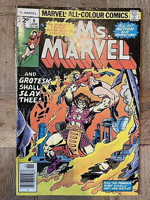 Marvel Comics MS. MARVEL #6 1st Print June 1977 Pence • £4.99