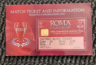 2008/9 Man Utd V Barcelona Champions League Final Ticket Plus Booklet • £70