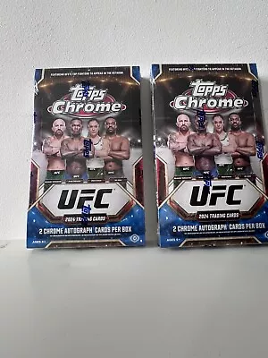 (2) FACTORY SEALED 2024 Topps Chrome UFC Hobby Box LOT MMA 2 Cars PER • £257.71