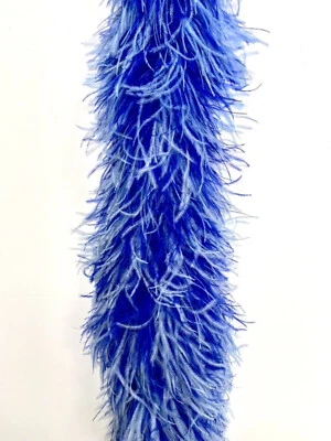 $132.99 • Buy ROYAL/SKY BLUE Ostrich Feather Boa 4 PLY Two-Tone 72  Long Theater/Costume/Dnace