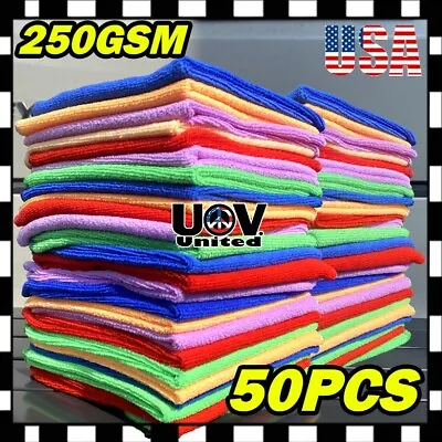 50PCS Lot Microfiber Cleaning Cloth Towel No-Scratch Rag Car Polishing Detailing • $23.80
