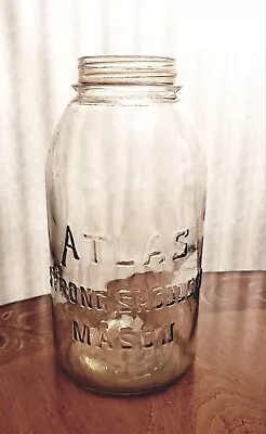 Vintage 1930's Atlas  Strong Shoulder  2 Qt Mason Jar • $15