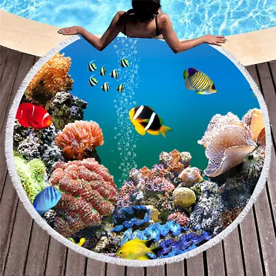 £20.39 • Buy Sea Turtle Dolphin Fish Coral Adult Kids Spa Pool Swim Beach Towel Holiday Gift