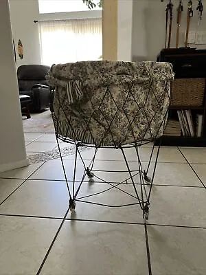 Antique Wire Hamper Collapsible With Wheels • $150