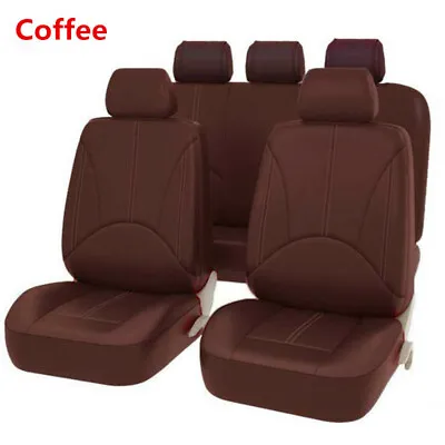 PU Leather Seat Cover Protector Full Set Breathable Fit For Car Front Rear Seat • $63.80