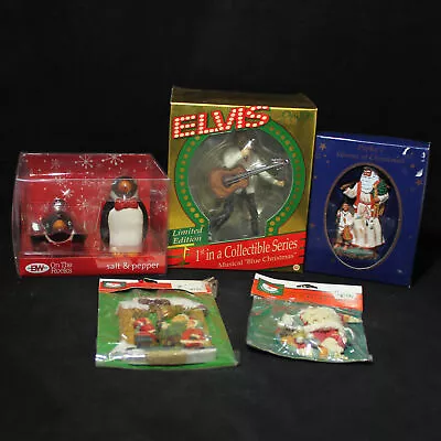 Lot Of 5 Christmas Ornaments Santa's World Pipka's Stories Elvis Penguins • $12.99
