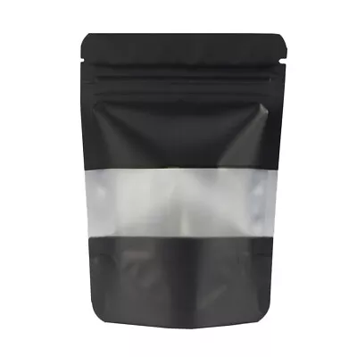 Black Food Safe Packaging Bags Smell Proof Storage Bags Stand Up Bag With Window • $34.99