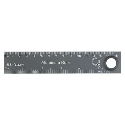 Straight Ruler 6 Inch Metric English Magnifier Measuring Tool Gray • $8.23