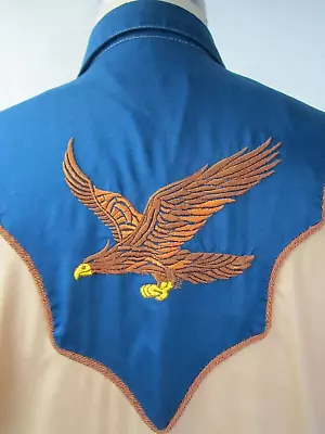 Vintage Rockmount Ranch Wear Embroidered Eagle Western Rodeo Shirt Men Sz 15 Med • $74.50