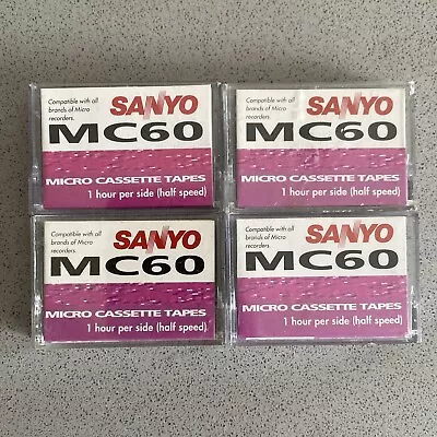 1 X Sanyo MC60 Micro Cassette Tapes 1 Hour Per Side Used (M) • £17.95