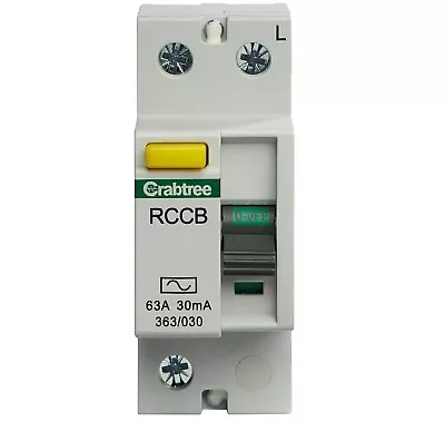 CRABTREE STARBREAKER 363/030 63 AMP 30mA DOUBLE POLE RCCB RCD TYPE AC • £22.99