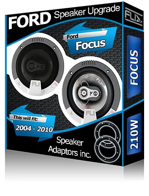 £64.99 • Buy Ford Focus Rear Door Speakers Fli Car Speakers + Speaker Adapter Pods 210W