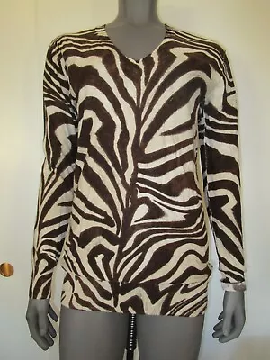 Michael Kors Zebra Animal Print Women's Blouse Top Tunic Sz. Small- Medium • $12.94